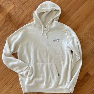 O’NEILL WHITE SURF HOODIE WITH LOGO ON BACK- SIZE L